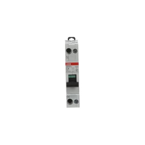 Disjoncteur ABB SN201 1P+N, 4A, pouvoir de coupure 4,5 kA, montage rail DIN ( Prix pour 1 )