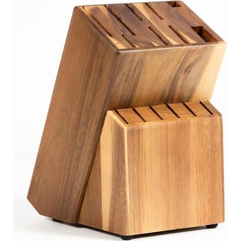 Portacoltelli da cucina in legno di acacia Serie di portacoltelli da cucina Portacoltelli universale Base antiscivolo (1/3)