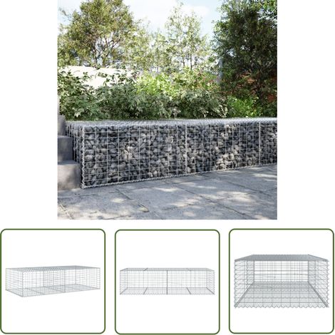 vidaXL Gabione mit Deckel 200x100x50 cm Verzinktes Eisen (1/5)