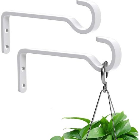 Lot de 2 supports de suspension robustes pour plantes d'extérieur, pour paniers suspendus, supports de suspension en fer, crochets muraux en métal pour plantes [jkw] (1/5)