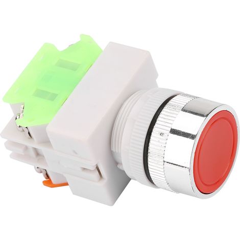 Bouton-poussoir rouge à tête plate autobloquant avec connexion 22 mm LAY37-11BNZS (1/5)