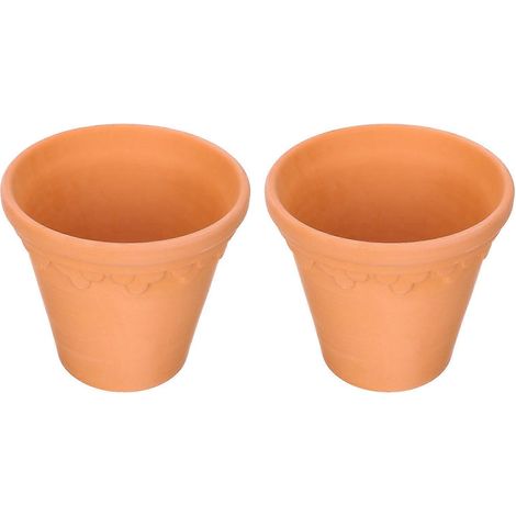 Pots de fleurs en terre cuite, pots de fleurs en céramique pour le jardinage, lot de 2, résistants. (1/5)