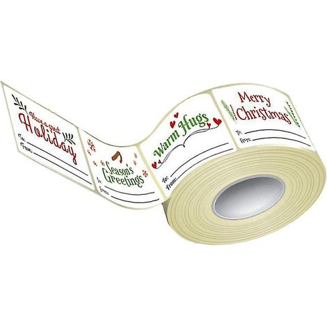 rouleau d'autocollants pour étiquettes de Noël (1/3)
