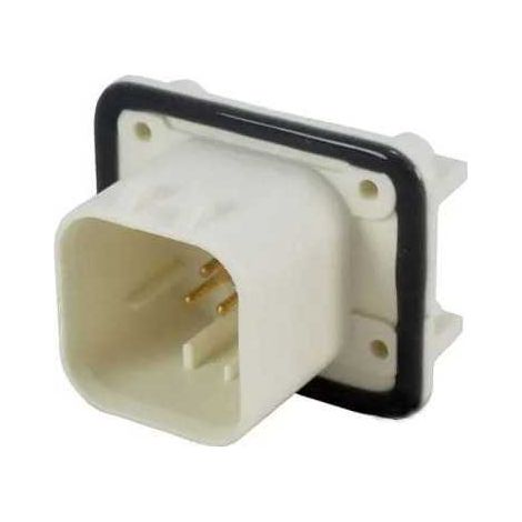 Connettore AmpSeal femmina 8 vie bianco da circuito stampato 90° con pin dorato