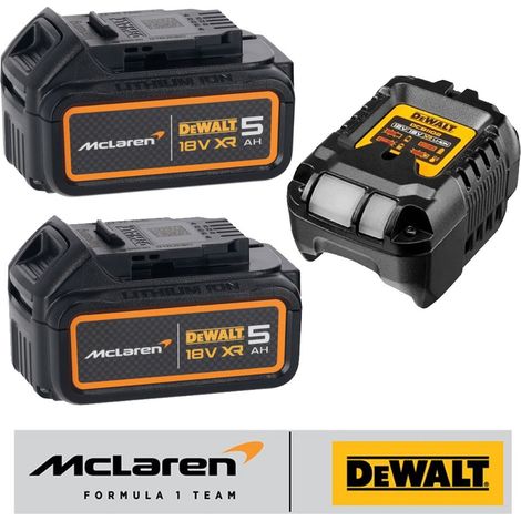 DeWalt McLaren F1 DCB184 M Twin Pack 18v 5.0Ah Li-Ion Battery XR + Charger Set