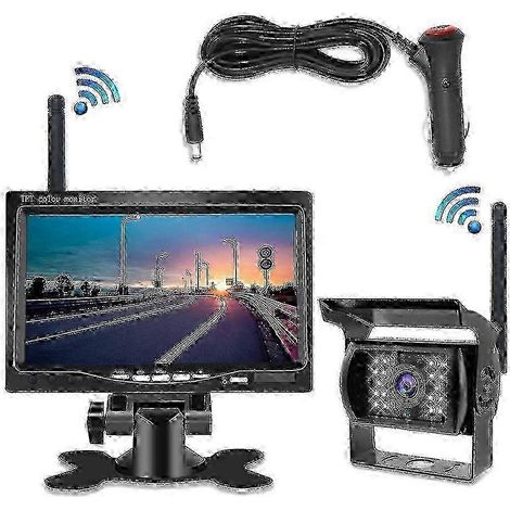 Système de caméra de recul sans fil de 7 pouces - Moniteur de recul de vision nocturne pour voiture/VR/camion (1/5)