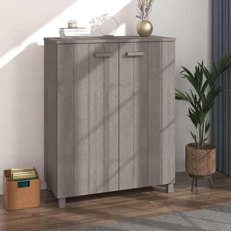 vidaXL Zapatero HAMAR madera maciza pino gris claro 85x40x108 cm (1/5)