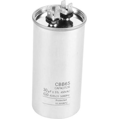 Condensateur Moteur Cylindrique 30uF 450V AC - Pour Moteurs de Climatisation et Réfrigérateur (1/5)