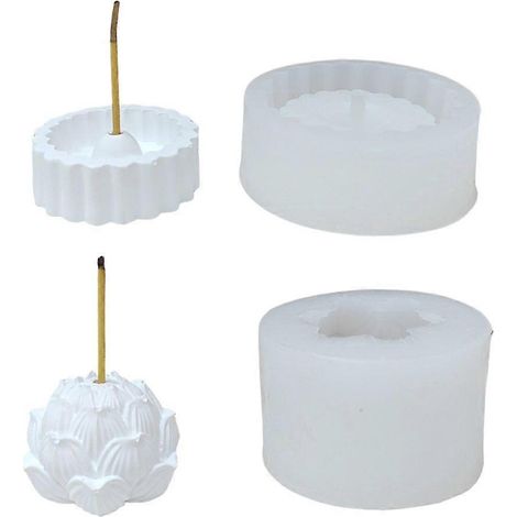 Moules en silicone 3D en forme de fleur pour résine époxy, distributeur de bougeoirs (1/4)