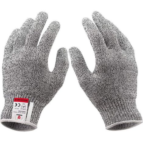 Gants de protection unisexe, classe de protection 5, microfibre, gris, taille unique (1/5)