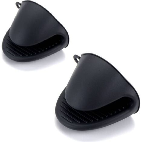 Mini gants pour friteuse à air - 2 paires de gants en silicone - Maniques résistantes à la chaleur pour la cuisine, les grillades et le barbecue - Taille unique avec protections pour grilles de four