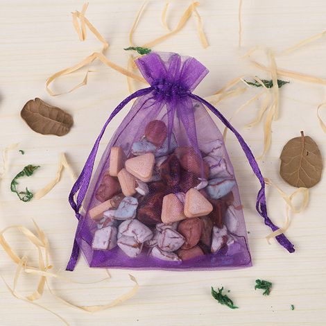 100 sachets en filet avec cordon de serrage, sachets en organza écologiques et recyclables avec cordon de serrage pour bijoux et fleurs séchées