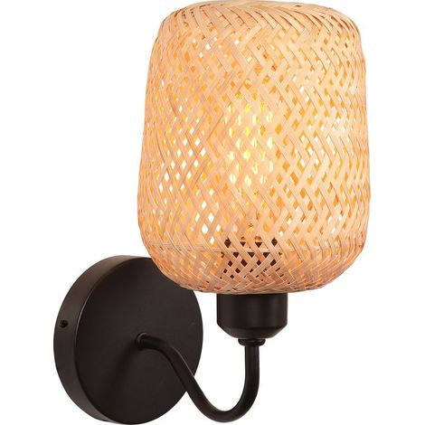 Applique Murale Intérieure Lampe Murale Bambou Rétro E27 Luminaire Applique Vintage pour Salon Chambre (1/5)