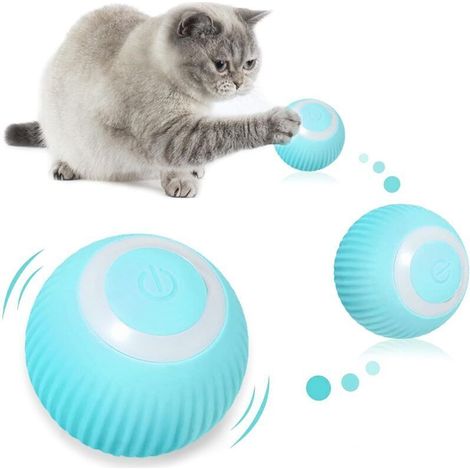 1Pcs Balle de Jeux Interactive pour Chat Jouet Interactif Boule Auto-Rotative à 360 Degrés Balle Interactive pour Chat Rechargeable par USB Balle Rebondissante Automatique pour Chien Chat (1/5)