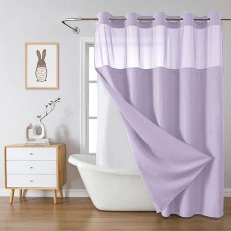 Rideau de douche, tissu imperméable, salle de bain, violet, 54 x 80 pouces (1/4)