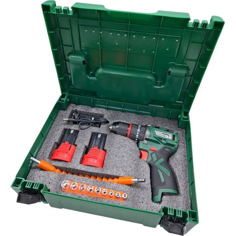 trapano avvitatore con percussione 16V 2 batterie valigetta motore brushless