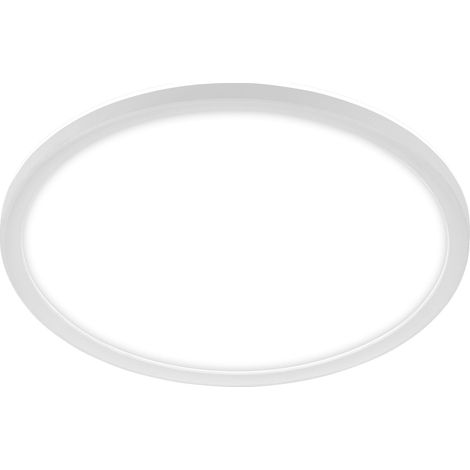 Plafonnier LED pour salle de bains avec éclairage indirect, plat, température de couleur blanc neutre, lampe de plafond LED, lampe de salle de bains, lampe de cuisine, 42x3,5 cm, blanc (1/5)