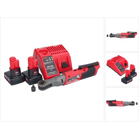 Trinquete a batería Milwaukee M12 FIR38-602 de 12 V, 75 Nm, 3/8" y 1/4" + 2 baterías de 6,0 Ah + cargador (1/5)