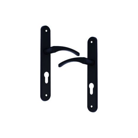 Quincadeco – Poignée de porte coulissante Lisea noir – Aluminium époxy résistant – Entraxe 195mm – Compatible barillet cylindre