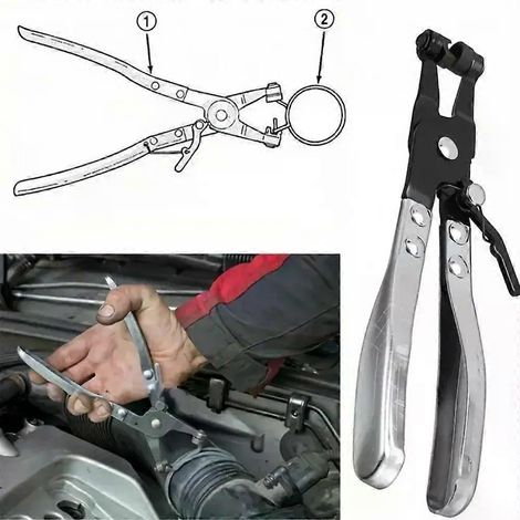 Pince extractrice de colliers de serrage pour tuyaux d'arrosage, outil de démontage pour jardin et voiture (1 pièce). (1/4)