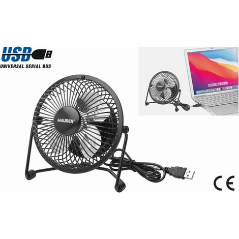MAURER ventilador sobremesa ø 10 cm. funcionamiento usb , Ventilador Sobremesa- Medida: Ø 10 cm.- Potencia 2.5 W.- Alimentación mediante cable USB.- Cuenta