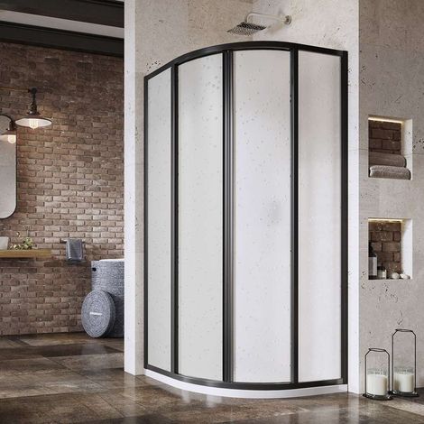 Ravak Supernova - Mampara de ducha quarto de círculo SKCP4-90, 88-90 cm, negro/Perla 3117O30211