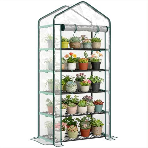Serre de jardin avec bâche PVC renforcée et étagères 90 x 49 x (1/5)