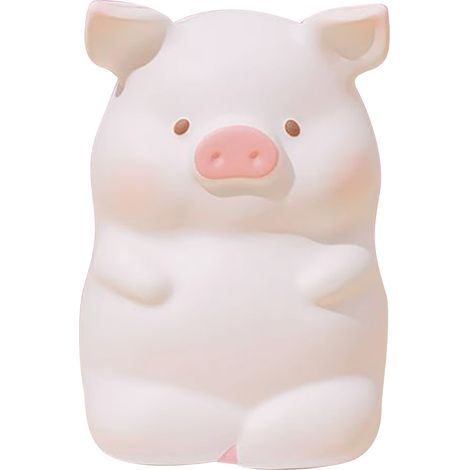 Coffret de 1 Figurine Antistress Cochon en PU Souple, Jouet de Compression pour Soulager le Stress, Déco de Bureau pour Enfants et Adultes (1/5)
