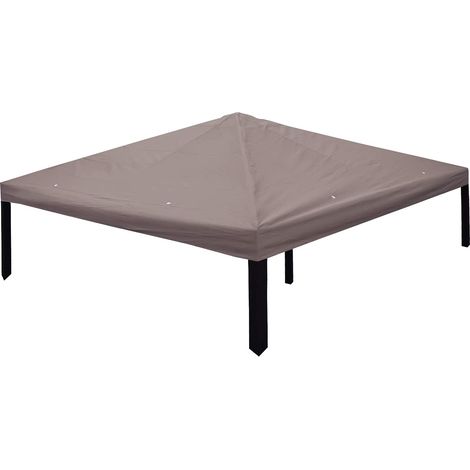 Toile de Rechange pour Tonnelle Housse de Gazebo Polyester et Acier Taupe 300 x 300 cm - PANGIVO (1/5)