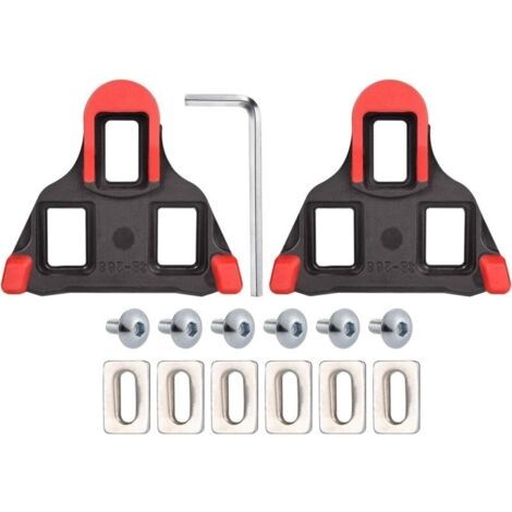 Cales de vélo de Route pour Chaussures de Cyclisme, Taquets de Vélo, Crampons de Chaussure, Ensemble de Clips de Vélo de Route et de Peloton pour Chaussures de Cyclisme Spécialisées (1/5)