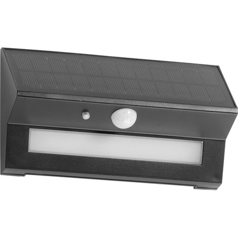 Aplique solar TONA Asymmetric IP44 LED SMD 6W 600lm CRI80 3000K Crepuscular,Movimiento Negro (1/5)