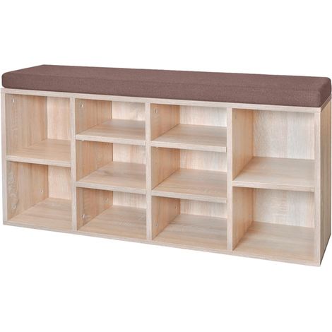 Maison Exclusive - Schuhschrank Schuhbank Sitzbank 10 Fächer Eich (1/5)