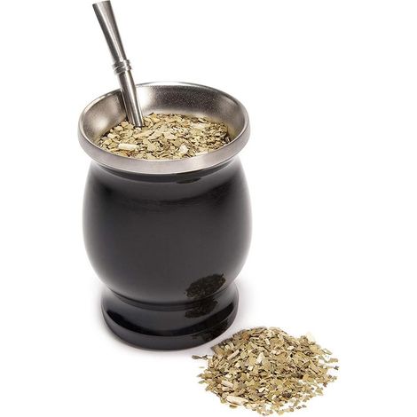 Tasse à yerba maté à double paroi en acier inoxydable, isotherme, noire (1/4)