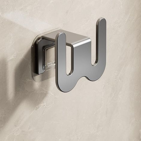 Porte-pantoufles sans perçage - Support mural adhésif pour salle de bain et chambre à coucher, organiseur peu encombrant pour chaussures d'intérieur (1 pièce, gris) (1/5)