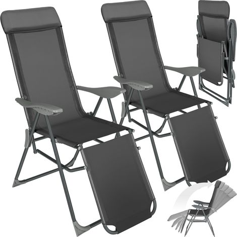 Set di 2 sedie da giardino in alluminio grigio antracite (1/5)