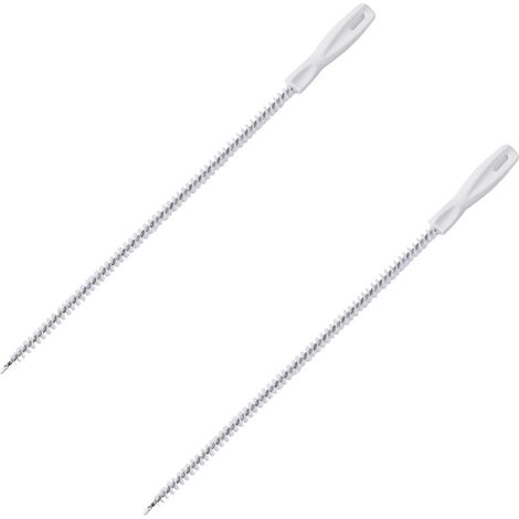 Brosse De Debouchage - 45 Cm - Acier Inoxydable Et Soies Nylon - Pour Canalisations Salle De Bain Cuisine - Lot De 2 (1/5)