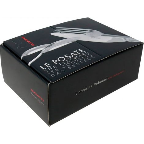 OPTICAL Ghiera Dorata, Posate Set 24 Pz, Scatola Compact, Casa Bugatti - Colore: Nero (1/2)