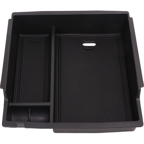 Plateau rangement console centrale noir coffre accoudoir pour Ford Bronco 2021 2022 ABS avec garniture anti-glisse (1/5)