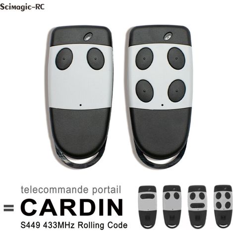 Torfernbedienung kompatibel mit Cardin S449 QZ2, S449 QZ1, 433,92 MHz, 2 Kanäle, TXQ4492P0, Garagentorfernbedienung (2er-Pack)