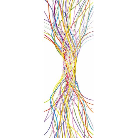 Papier peint panoramique design multicolore | Tapisserie panoramique idéale pour couloir | Papier peint panoramique à motif câbles - 280 x 100 cm (1 pièce) (1/2)