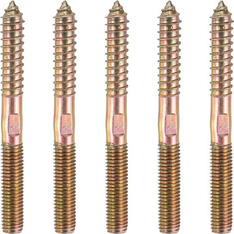 5 Pcs Vis A Double Tete M10x100 Acier Carbone Couleur Zinc (1/5)