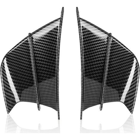 2 Stück Motorradflügel, Motorradverkleidungsflügel-Kit, Aerodynamischer Motorradflügel, Kohlefaser-Verkleidungsflügel, Motorrad-Winglet-Spoiler für die meisten elektrischen Motorradroller, schwarze Ko