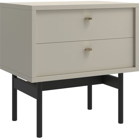 Selsey OLAR - Mesita de noche con 2 cajones - 55 cm - greige
