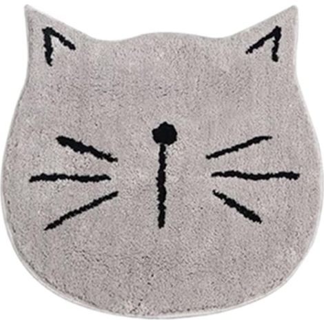 Gris Tapis De Bain Décoratif Tapis De Bain Dessin Animé Paillasson Absorbant l'eau Tapis De Cercle Tapis De Paillasson De Toilet (1/4)