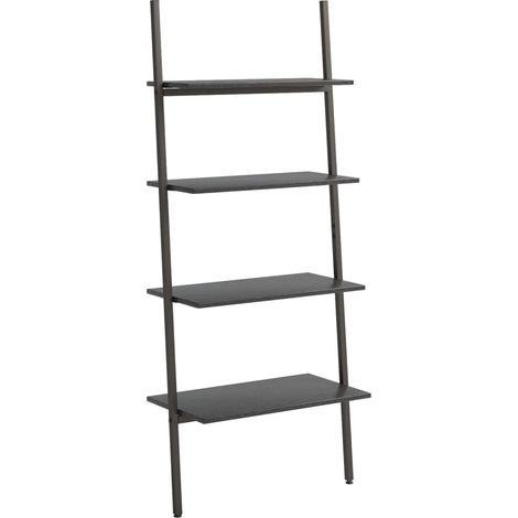 Maison Exclusive - Leiterregal mit 4 Böden Schwarz 64x34x150,5 cm