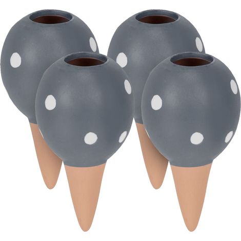 Juego de 4 conos de arcilla gris