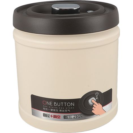 Contenitore ermetico manuale sottovuoto per caffè, tè e frutta secca – in acciaio inox 304, capacità 1600 ml