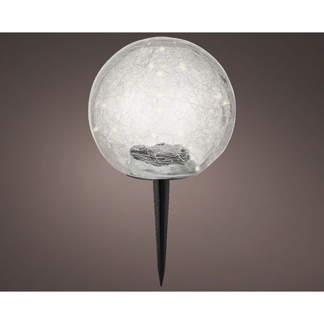 BULBO SOLARE D.15XH14CM CON MICROLED IN VETRO CON