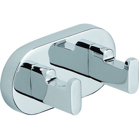 Ganci Porta Asciugamani da Bagno Doppio Appendino Accappatoi in Acciaio Cromo (1/2)