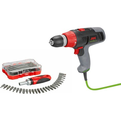 Skil Set Drill Driver Energy Line + caja de 26 puntas (compacto, ligero y preciso, 20 ajustes de torque, muchas puntas diferentes) (1/3)